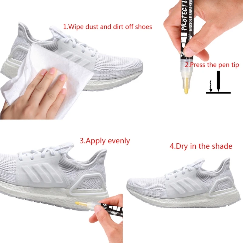 Whitening Repair Pen for Sneakers 2 Pcs Multifunctional Cleaning Pen Shoe Care Whiten Brushes Tool Sports Shoe Care X3UE