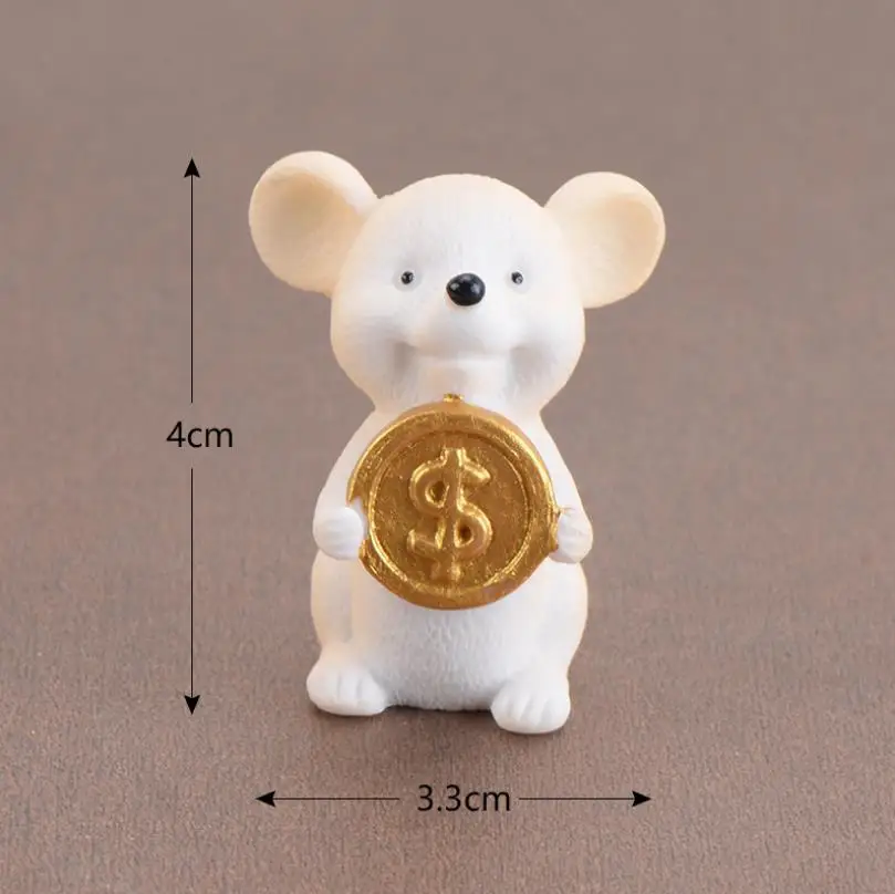 Money Fortune Cartoon Mouse bear mouse Ornaments Rich Mice Small Statue Little Figurine Crafts Cute Animal home Decoration - Цвет: Бургундия