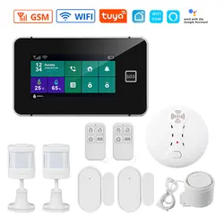 WiFi GSM Wireless Home Security Alarm System Kit With Door Window Sensor Tuya App Remote Control  SOS Works with Google Alexa