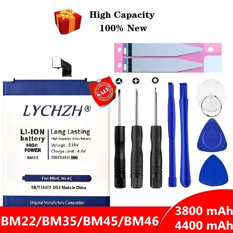 

4400mAh BM22 BM35 BM36 BM45 BM46 Battery For Xiaomi Mi 5 4C 5S Mi5 Mi4C Mi5S Redmi Note 2 3 Pro Replacement Battery +Free Tools