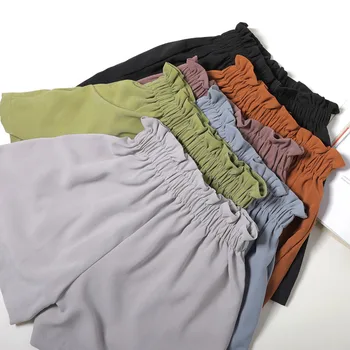

Chiffon shorts 2020 Summer New Elastic Waist Wide Leg Slim Flower Bud Shorts Students Cool Loose High Waist Thin women shorts