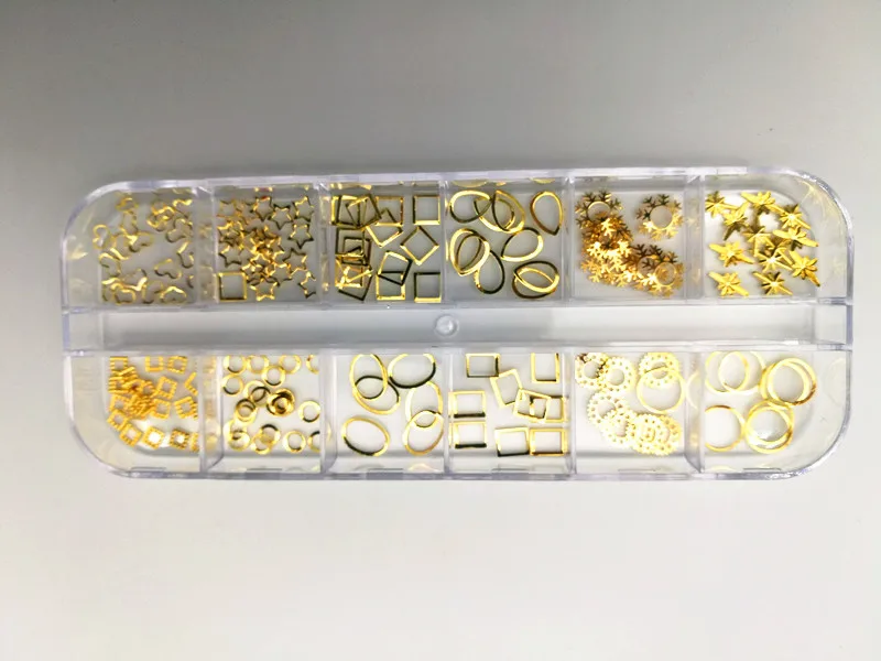 Маникюрные смешанные аксессуары, 12 сеточных коробок, аксессуары для сверления жемчужного цветка, искусственный бриллиант, красочные кристаллы, кристалл для ногтей
