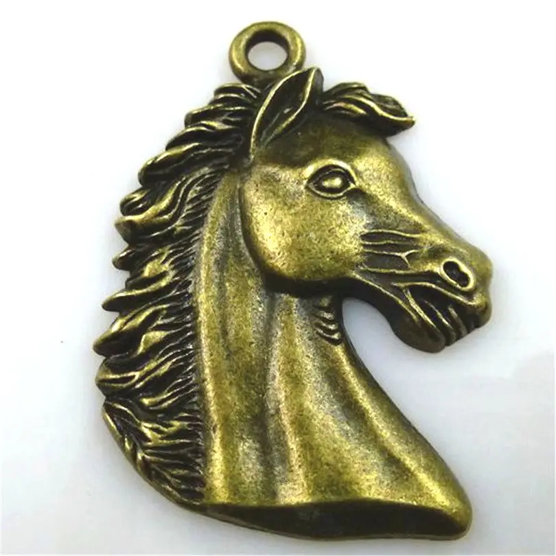 2pcs Charms 41*29mm Horse Head Antique Bronze Color Charms Pendant For