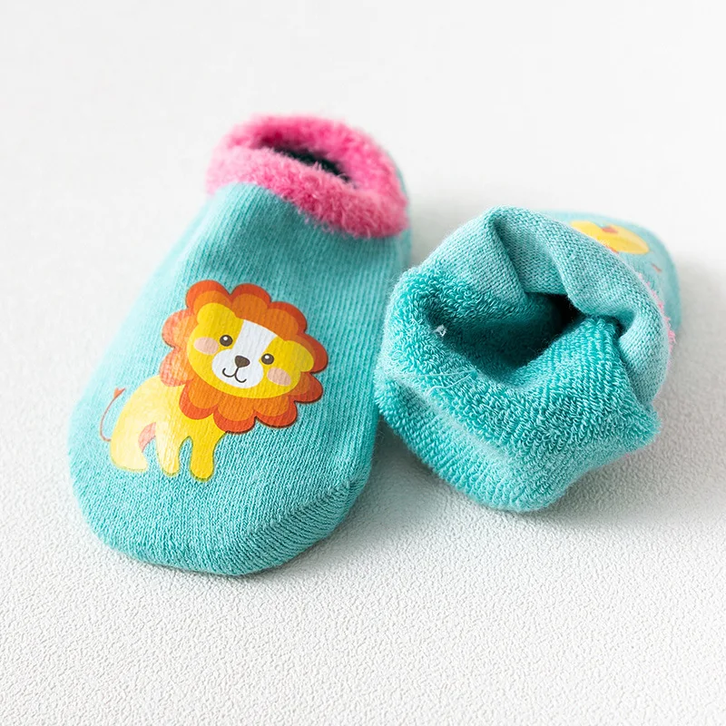 MOLIXINYU-зимние милые Мультяшные носки для маленьких девочек, плотные теплые детские носки из бархата вязаные хлопковые нескользящие носки для малышей