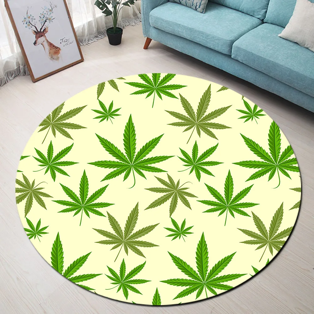 Marijuana Leafs Pattern Kitchen Bathroom Floor Non-slip Bath Door Mat Bathmat 
