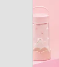 THERMOS 450ML Double-Layer  Glass Water Bottle Men's And Women's Gift  Office Cup Exquisite Tumbler TCGG-450-S 
