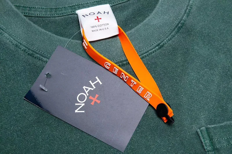 NOAH Pocket Tee маленький логотип вымытый старый темно-зеленый Футболка лучшая версия для мужчин и женщин 1:1 модная повседневная NOAH темно-серая футболка