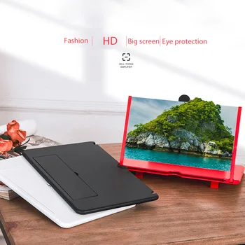 

3D Phone Screen Magnifier Stereoscopic for All Smartphone Amplifying Desktop Foldable Leather Bracket Tablet Mobile Phone Holder