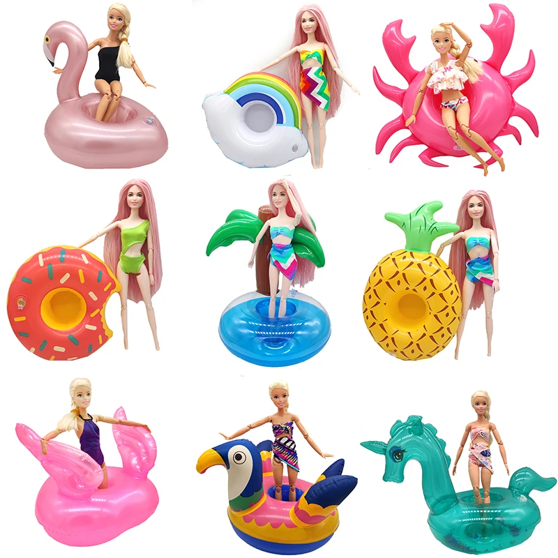 

Fashion Handmade for Barbie Accessories Beach Party for Barbie Swimsuit and Swim Ring Boneca Swim Wear Gifts for Children Girls