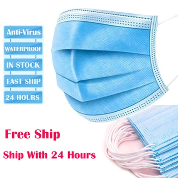

Disposable Earloop Face Mask, Fast Delivery 3-layer Protective Non-woven Anti Dust Mouth-muffle Mask 10pcs - 50pcs