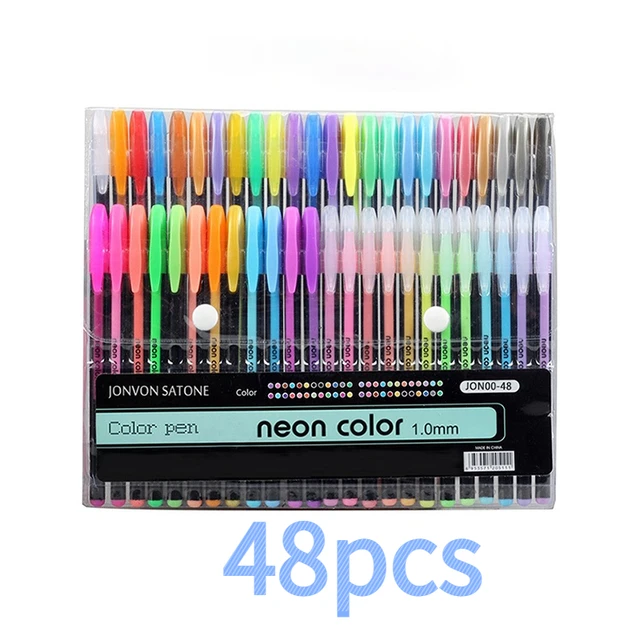 12Pcs Neon Color Set Neon Metallic Fluorescence Highlighter Pastel Gel Pen  For Art Sketch Doodle Painting Drawing Kids Gift | Dealsmagnet.com