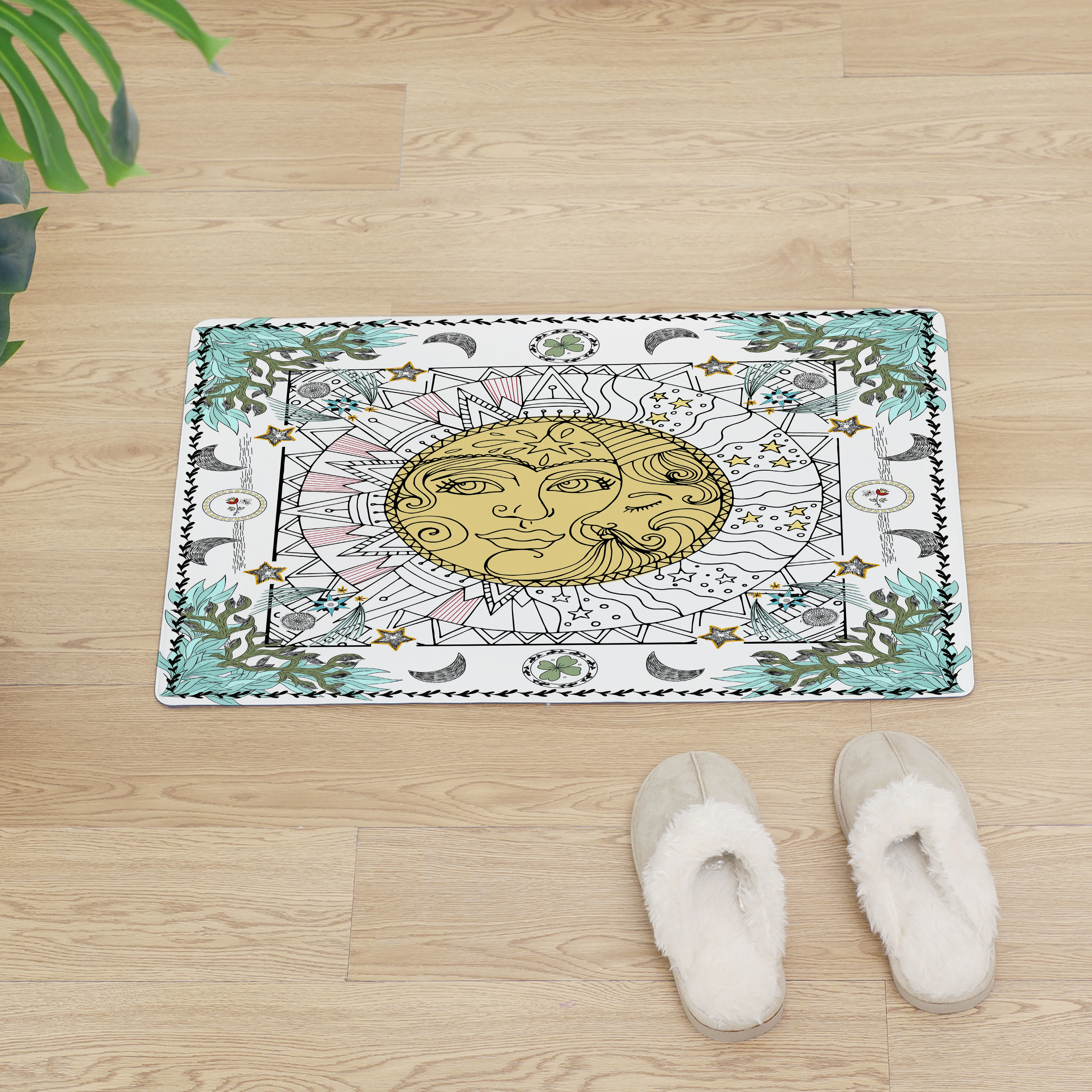 

Tarot Pattern Print Welcome Entrance Doormat For Floor Door Mat Outdoor Kitchen Mat Non-slip Bath Rug PVC Soft Home Carpets