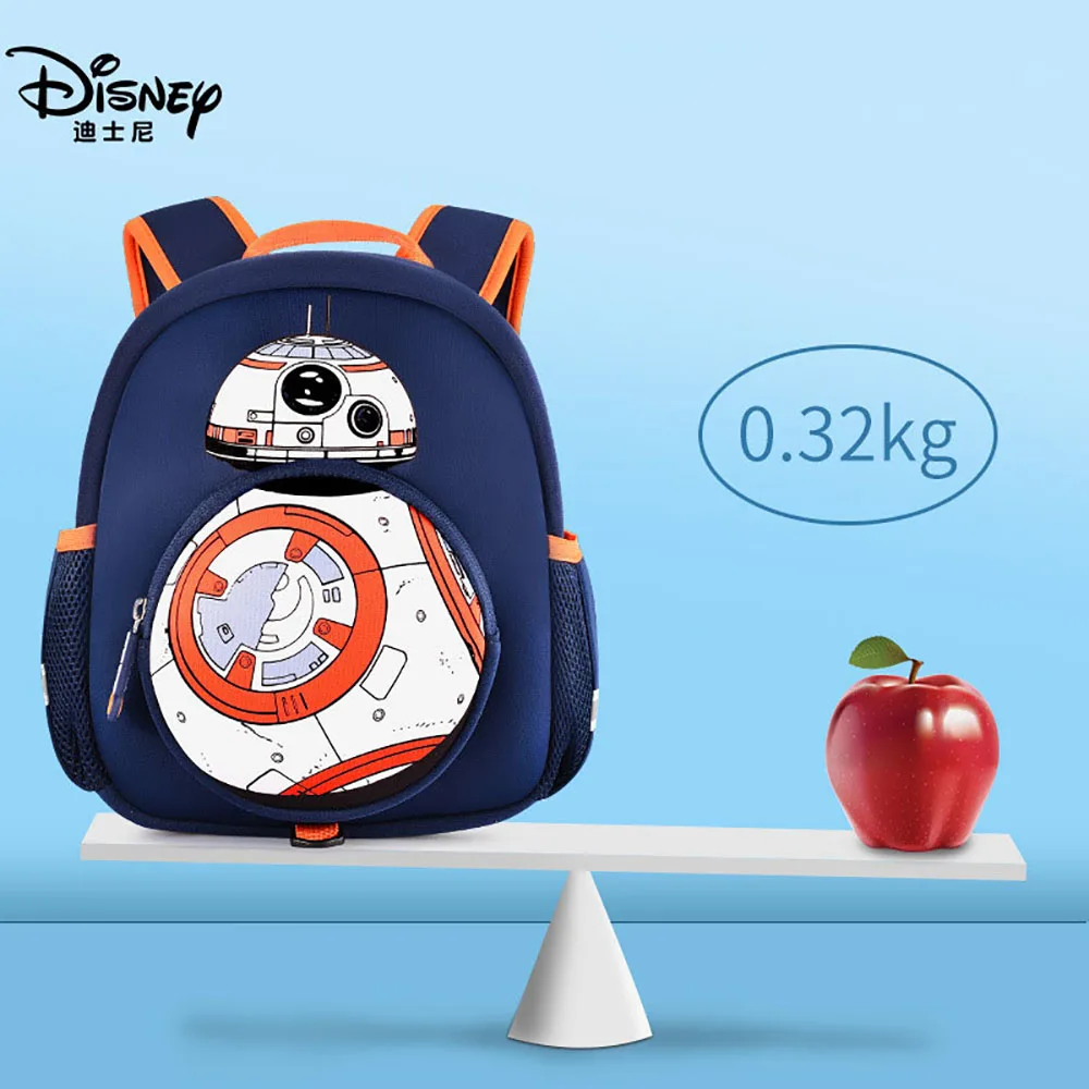 Child Disney School Bag Cute Preschool Education Baby Cartoon Anime Pattern School Bag Blue Breathable Comfortable Anti-Lost Bag