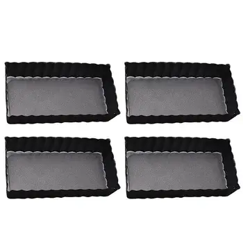

4Pcs 4 Inches Rectangular Oven Toast Box Carbon Steel Cake Baking Pan Non-stick Bread Bakeware Pan for Cookie Biscuit Cake