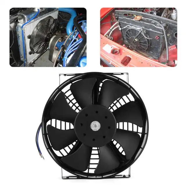Ventilateur De Refroidissement Automobile Universel CF002A-BK, 12 Pouces, 80W, 12V, Réversible