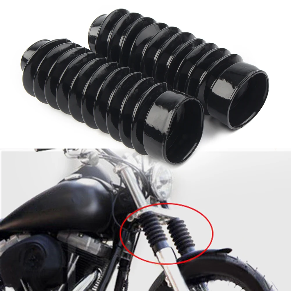 LIRU Motorcycle 41mm Rubber Fork Boots Gators Covers For Harley Softail FXST Dyna FXDWG FXWG 