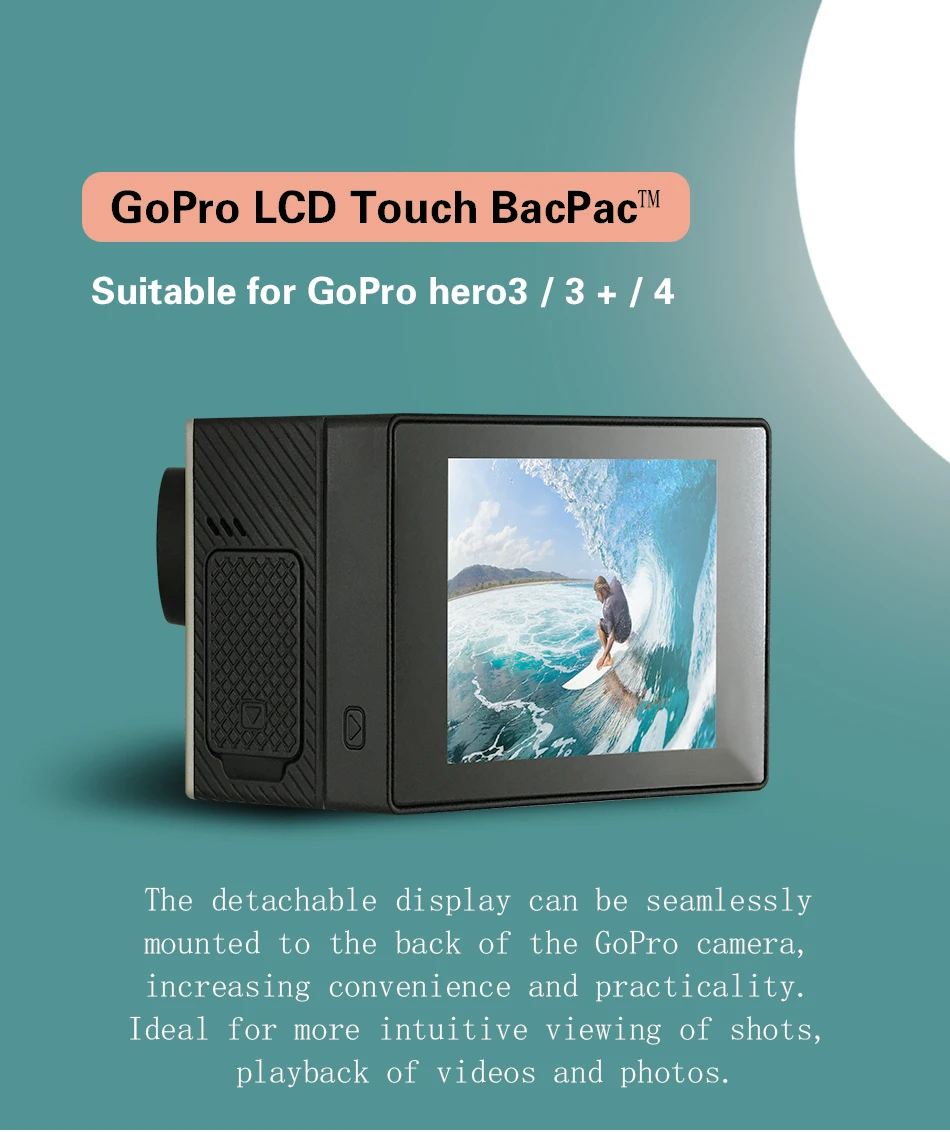 Description Picture 3 of itemGoPro LCD Touch BacPac for hero 4 / 3 + / 3 Original Sports Camera accessories are external screen official accessory