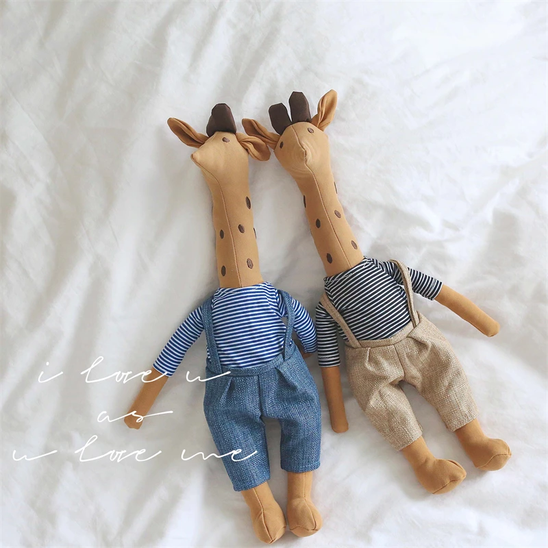 Denmark Giraffe Plush Toy Stuffed Animal Giraffe Doll in Clothes