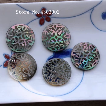 

20pcs/lot 25mm Natural Hollow Flower Mother of Pearl shell for DIY Jewelry Flower Cut MOP Pearl shell for Earrings