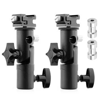 

AMS-2Pack Camera Flash Speedlite Mount Swivel Light Stand Bracket with Umbrella Reflector Holder for Camera DSLR Nikon Canon Pen