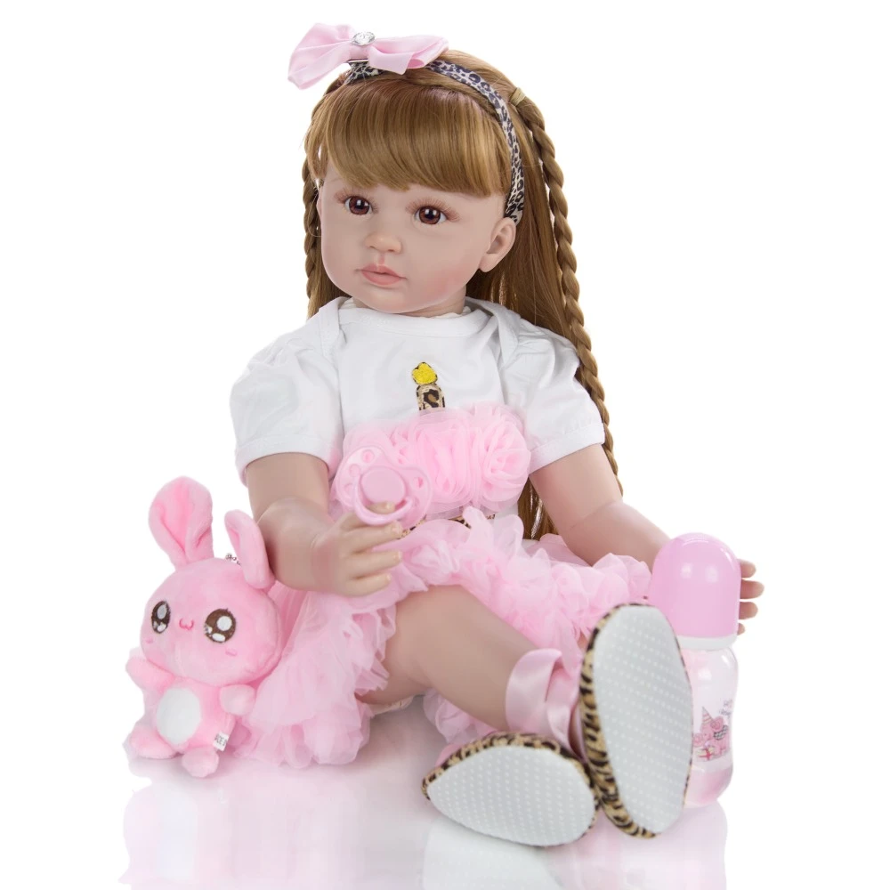 60 Cm Silicone Reborn Bebe Poupee Jouets Comme Belles Filles Vivantes Bebes Poupee Avec Cheveux Longs Fille Brinquedos Jouer Maison Jeu Jouet Aliexpress