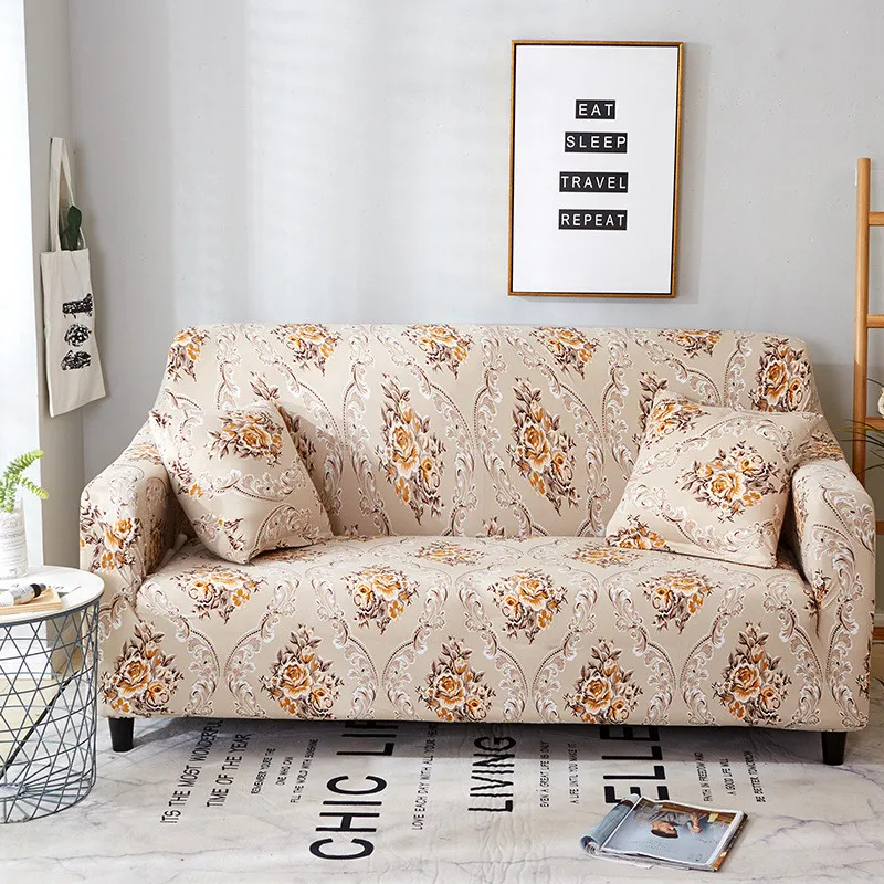 Knitted Printed Stretch Sofa Cover Full Slipcover Thickened