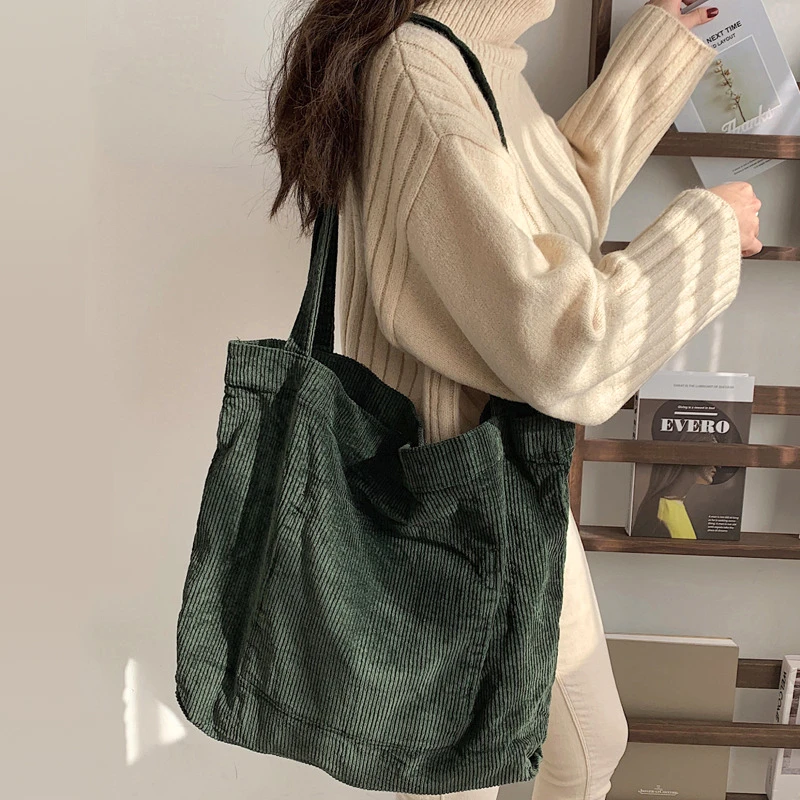 bolsos 2023 tote bag casual bolsas de Pana bolso bandolera Chica color sólido bolsa tela bolso shopper Estilo minimalista y capacidad bolso movil bolsas compra| | - AliExpress