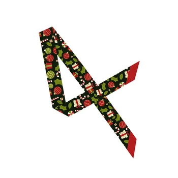 

ELENI&ANNIE 47"Women Hat Ribbon Band Handle Scarf Handbag Skinny Silk Scarves Christmas Gift Xmas