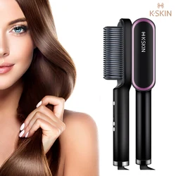 Hair Straightener Comb Hair Iron Professional Straightening Brush Multi Styler Heating Comb Curler Smoothing Brush Electric Comb