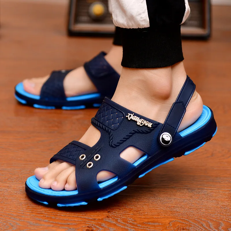 

Men's Casual Sandals 2021 Summer New Gladiator Open Toe Thick Soled Sandals Outdoor Beach Sandals Roman Black Shoes