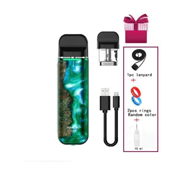 Smok Novo 2 pod Комплект новые цвета 25 Вт 2 мл картридж сетка 1.0ohm DC MTL 800 мАч батарея электронная сигарета - Цвет: Green wood