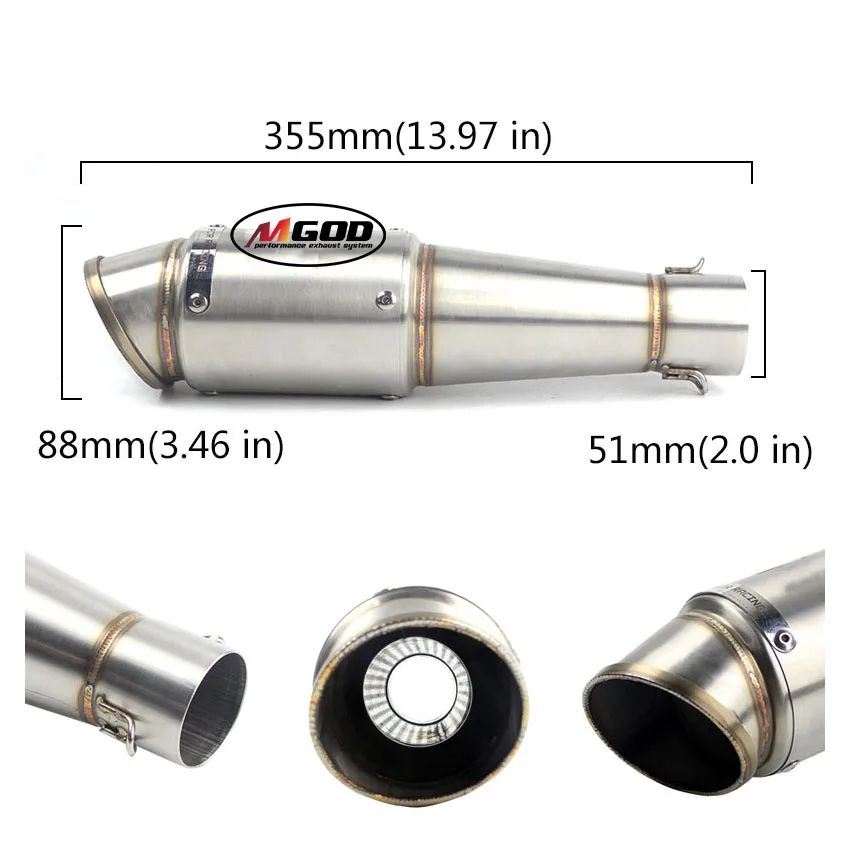 51 мм Универсальный мотоцикл выхлопной скутер AR трубы гоночный уличный велосипед мото модифицированный для KTM 390 R3 R6 MT03 GSXR600 Z1000 ER6N K7