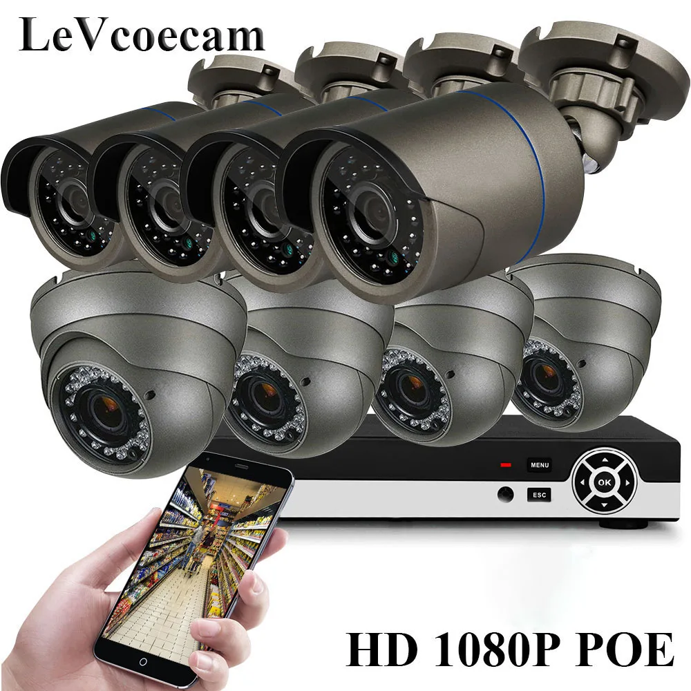 IP 1080p система безопасности POE аудио HD 1080P наблюдения подключи и работай пульт