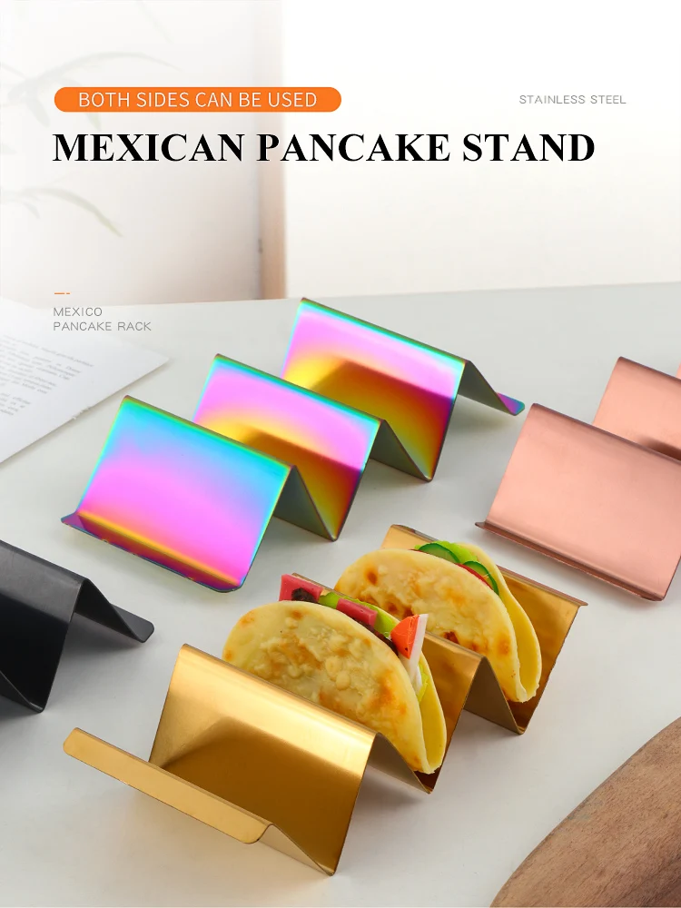 Taco Holders Stainless Steel Taco Holder Stand Rack Wave Shape Taco Holder Tray Stand Bakeware Kitchen Tools 
