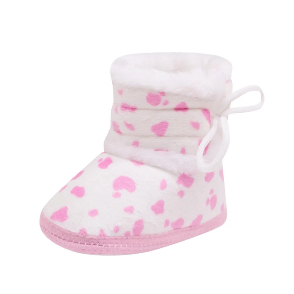 Лидер продаж, Детские теплые ботинки для новорожденных Мягкие Детские пинетки с леопардовым принтом для девочек и мальчиков теплая зимняя обувь Sapatos Menina@ 40 - Цвет: C