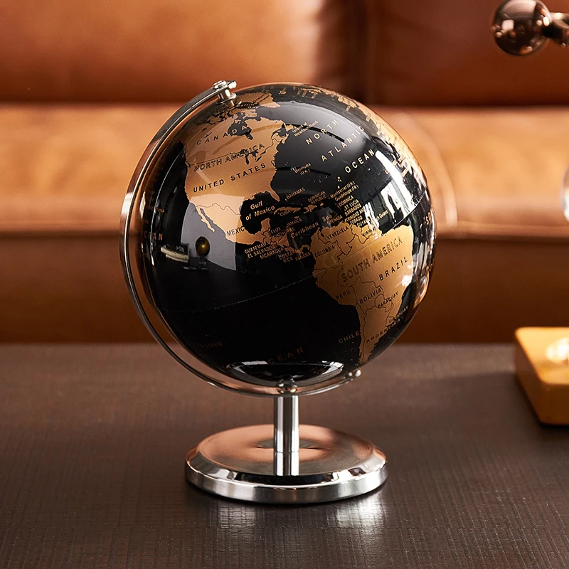 Globo giratorio luminoso con mapa del mundo, decoración moderna de mesa, escritorio, decoración de oficina, hogar, librería, decoración de habitación, regalos para estudiantes