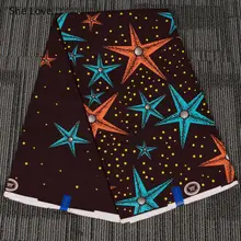 Она любит 1 ярд Анкара Африканский хлопок настоящая восковая ткань черный цвет пять звезд принт батик ткань для женщин вечернее платье изготовление