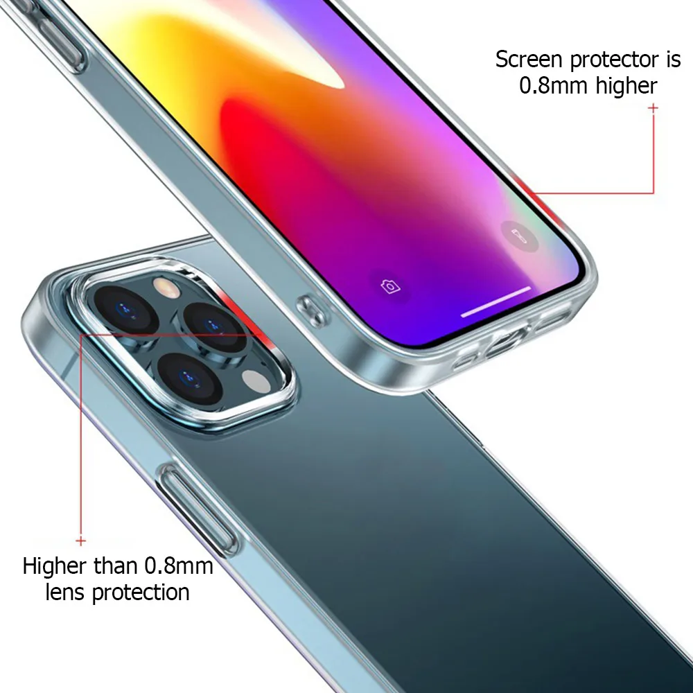 iphone 13 pro case leather Ultra Thin Clear Case For iPhone 11 12 13 14 Pro XS Max XR X Soft TPU Silicone For iPhone 8 7 6 Plus 14pro Back Cover Phone Case iphone 13 pro case clear