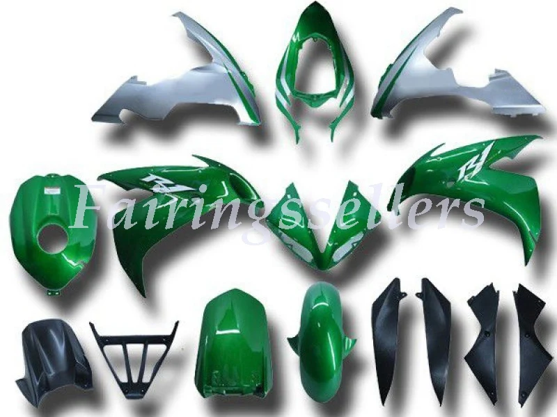 

4Gifts New Injection ABS Full Fairing Fit For Yamaha R1 2004 2005 2006 04 05 06 YZF R1 Full Fairings Kit green white