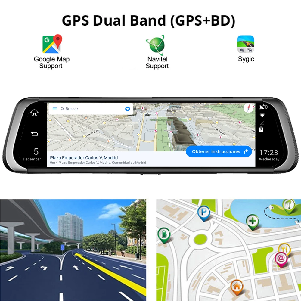 Зеркало видеорегистратор Antcam с GPS навигацией 4G ADAS Android 10 &quot FHD