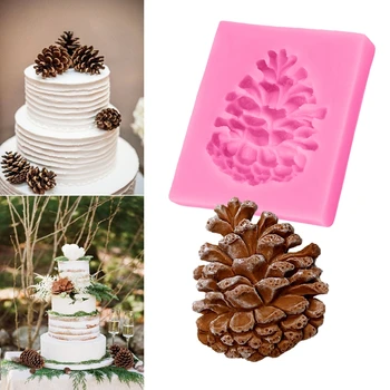 

1pcs Christmas Pine Cones Shape Cake Fondant Mold Candy Chocolate Silicone Molds Biscuits Mould DIY Cake Decoration Baking Tools