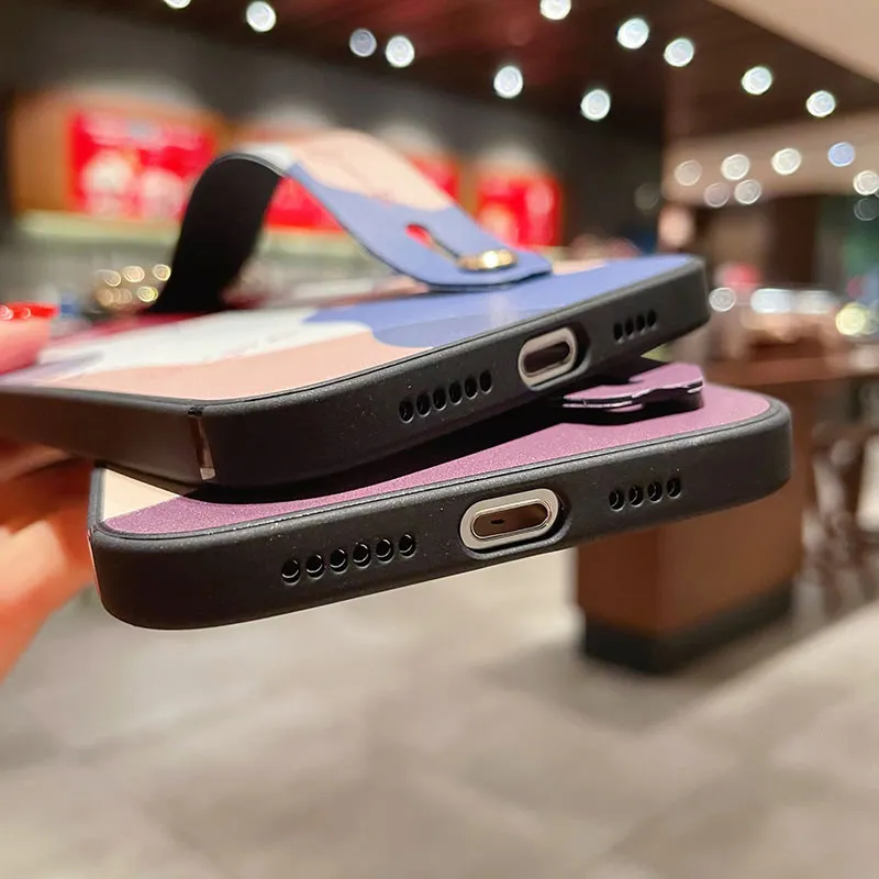 SoCouple Case For Samsung S23 S24 S22 S21 Plus Ultra S20 FE A52 32 72 51 71 12 54 34 21s Note 20 Wrist Strap Phone Holder Case phone case leather phone case phone protector cover