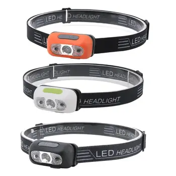 

Portable XPE LED Headlight USB Rechargeable Wave Sensor Flashlight Torch with Batteries for Outdoor Fishing Running Hiking