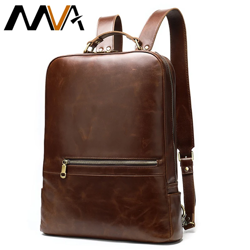 MVA мужской рюкзак из натуральной кожи анти-вор Мужской 14 дюймов ноутбук рюкзаки женские школьные сумки для мужчин Mochila