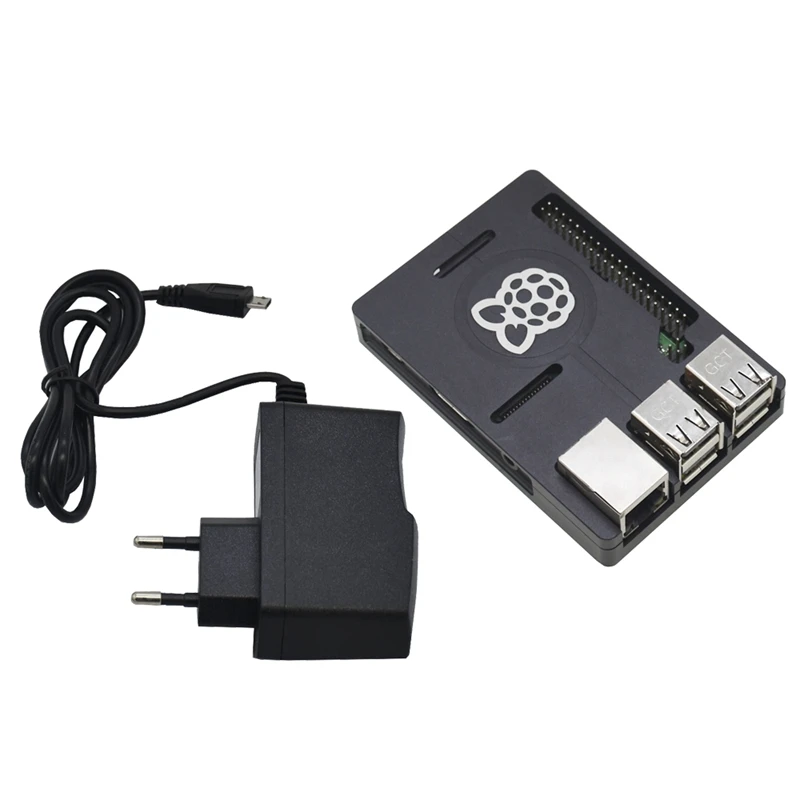 3 в 1 Raspberry Pi 3 Model B+(Plus)+ алюминиевый корпус с ЧПУ с 5 В 2.5A наборы адаптеров питания Eu Plug