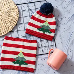 Jeseca/мультяшный симпатичный шарф и шапка, комплекты для мальчиков и девочек 2019, осенне-зимняя модная шапка, шарф, комплект, детские зимние