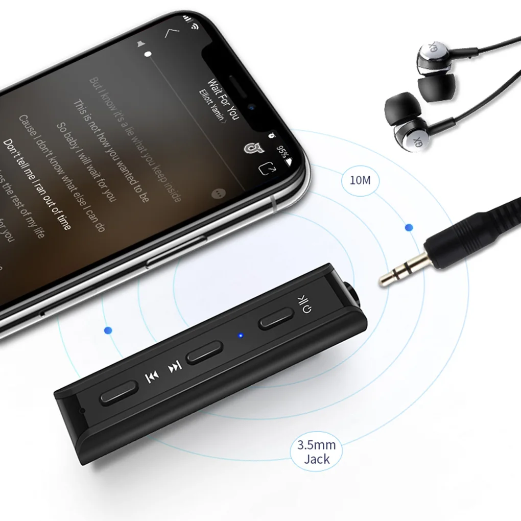 Беспроводной Bluetooth 4,2 приемник 3,5 мм Handsfree автомобильный комплект аудио адаптер HIFI музыкальный ресивер HD микрофон