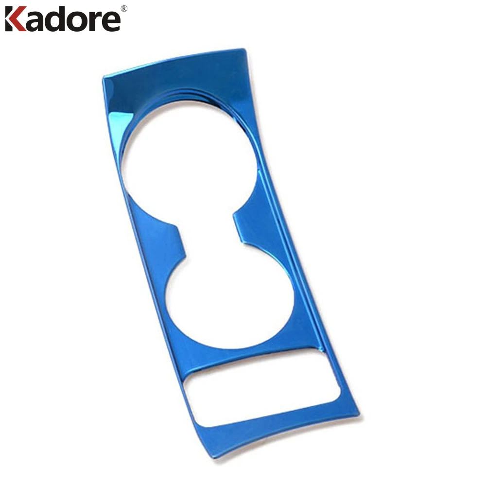 Внутренняя отделка передняя рамка держателя стакана воды накладка наклейки для Kia Rio 4 X-line стайлинга автомобилей - Название цвета: Steel Blue