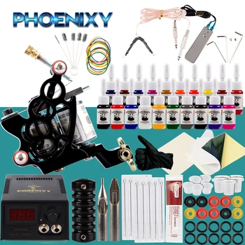 

Tattoo Kit Tattoo Machines Gun 20pc Ink Power Supply Tattoo Grips Body Art Tools Complete Tattoo Set Accessories Supplies