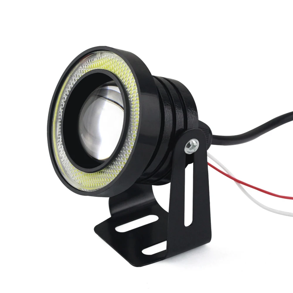 2pcs Angel Eyes Fog Lamp 64mm 76mm 89mm 12V Universal COB LED DRL Fog Driving Lights white blue pink yellow green red ice blue